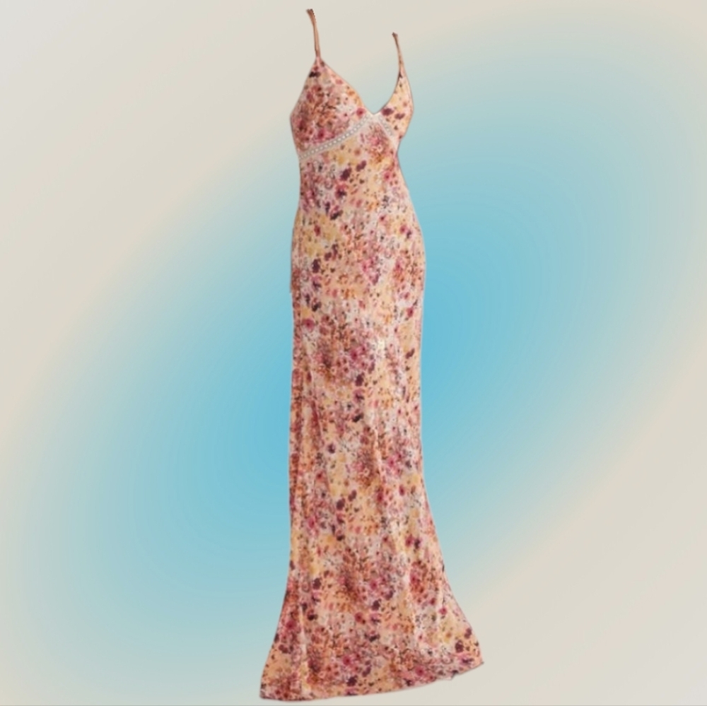 FAVORITE DAUGHTER Blackberry Floral Maxi Dress In XS